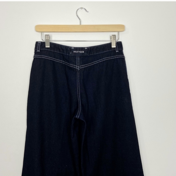 Rare Vintage Tommy Hilfiger extra Wide Leg Dark Denim Jeans - Picture 5 of 7